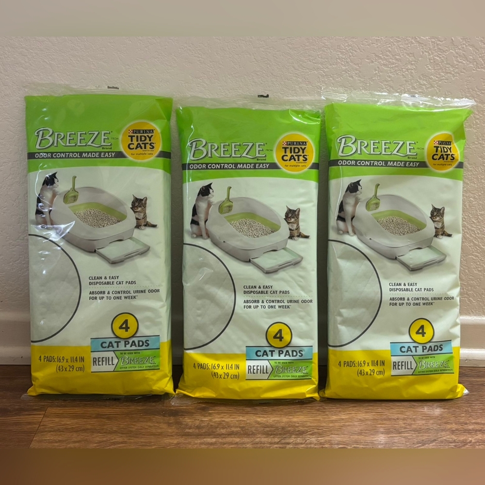 Purina Tidy Cats Breeze disposable cat litter pad refills (3) NEW!